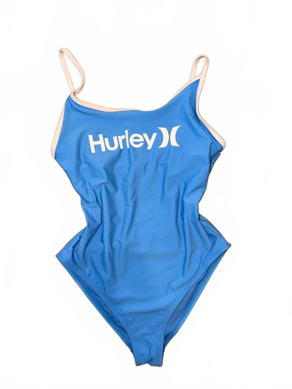 Hurley One Piece Swimsuit Blue Strappy Back Size XL